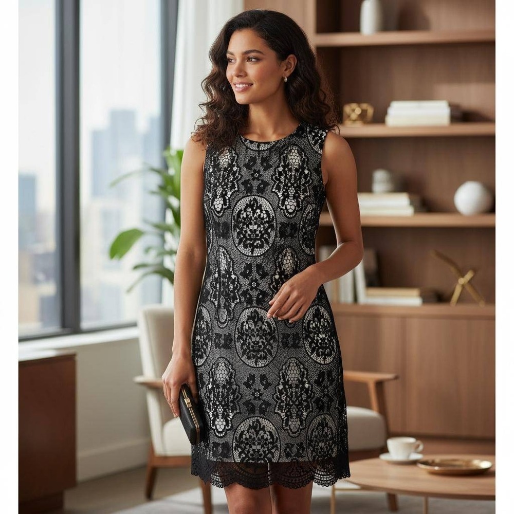 Maia Black Lace‎ Mini Dress Size 8 Holiday Party Dress